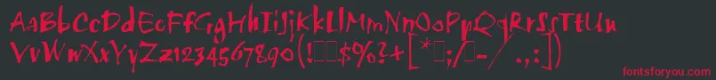 TwangLetPlain.1.0 Font – Red Fonts on Black Background