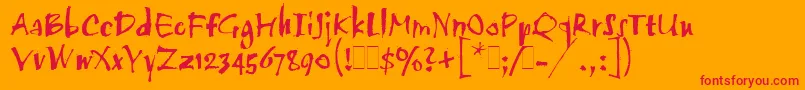 TwangLetPlain.1.0 Font – Red Fonts on Orange Background