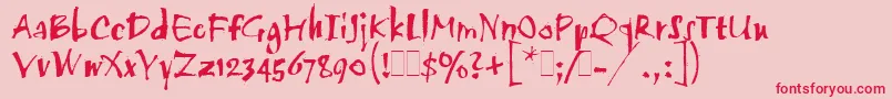 TwangLetPlain.1.0 Font – Red Fonts on Pink Background