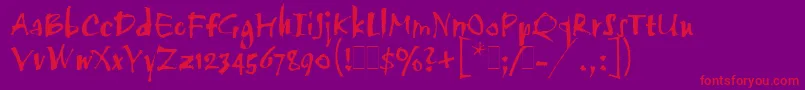 TwangLetPlain.1.0 Font – Red Fonts on Purple Background
