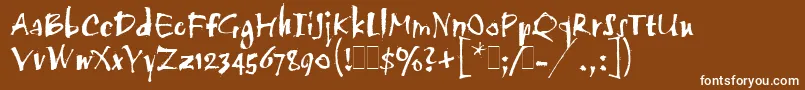 TwangLetPlain.1.0 Font – White Fonts on Brown Background