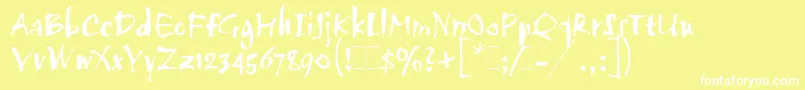 TwangLetPlain.1.0 Font – White Fonts on Yellow Background