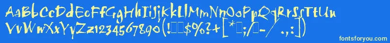 TwangLetPlain.1.0 Font – Yellow Fonts on Blue Background