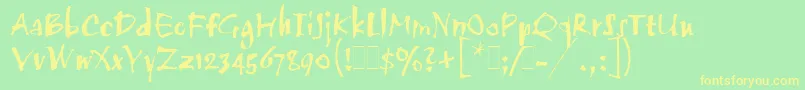 TwangLetPlain.1.0 Font – Yellow Fonts on Green Background