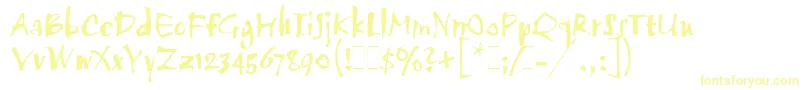 TwangLetPlain.1.0 Font – Yellow Fonts on White Background