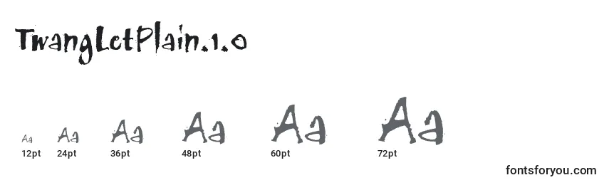 Размеры шрифта TwangLetPlain.1.0