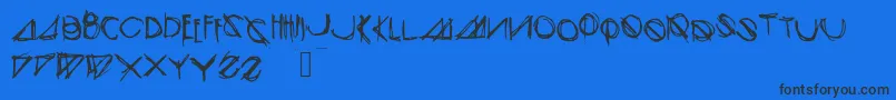 Шрифт Modernsketch – чёрные шрифты на синем фоне