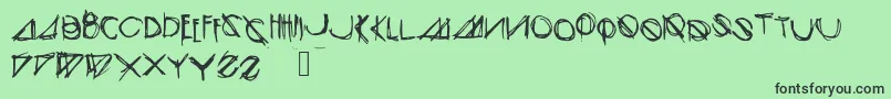 フォントModernsketch – 緑の背景に黒い文字