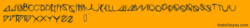 Modernsketch-Schriftart – Schwarze Schriften auf orangefarbenem Hintergrund