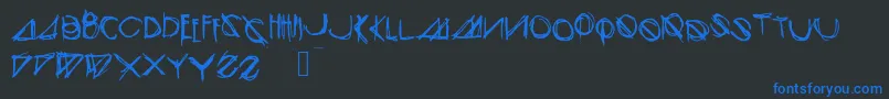 Шрифт Modernsketch – синие шрифты на чёрном фоне