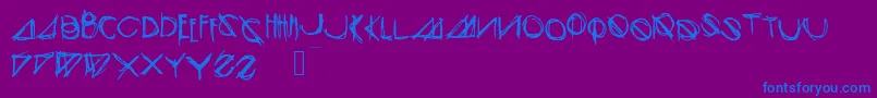 Fonte Modernsketch – fontes azuis em um fundo violeta