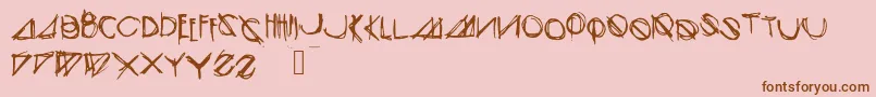 Modernsketch-Schriftart – Braune Schriften auf rosa Hintergrund