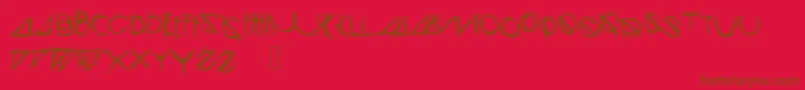 フォントModernsketch – 赤い背景に茶色の文字