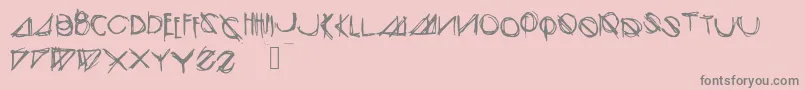 フォントModernsketch – ピンクの背景に灰色の文字