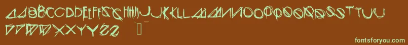 Modernsketch Font – Green Fonts on Brown Background