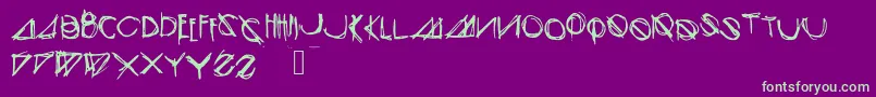 Modernsketch-fontti – vihreät fontit violetilla taustalla