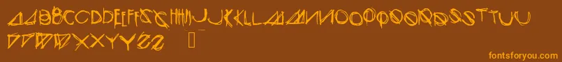 Czcionka Modernsketch – pomarańczowe czcionki na brązowym tle