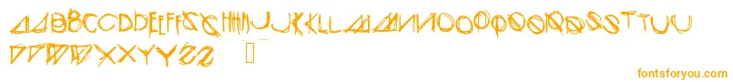 Modernsketch-Schriftart – Orangefarbene Schriften auf weißem Hintergrund