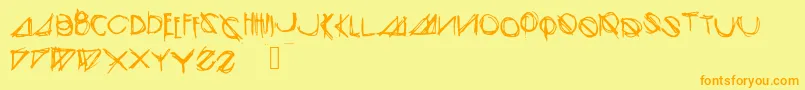 Czcionka Modernsketch – pomarańczowe czcionki na żółtym tle