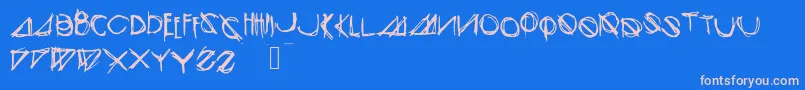 Modernsketch-Schriftart – Rosa Schriften auf blauem Hintergrund