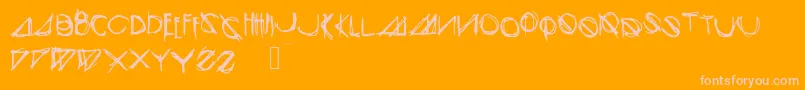 Modernsketch-fontti – vaaleanpunaiset fontit oranssilla taustalla