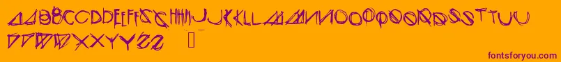 Modernsketch-fontti – violetit fontit oranssilla taustalla