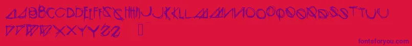 Modernsketch-Schriftart – Violette Schriften auf rotem Hintergrund
