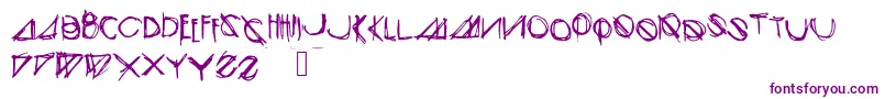 フォントModernsketch – 白い背景に紫のフォント