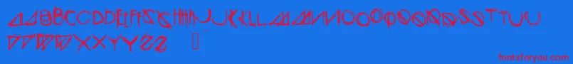 フォントModernsketch – 赤い文字の青い背景