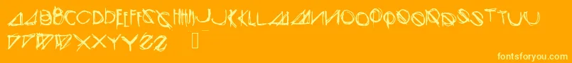 フォントModernsketch – オレンジの背景に黄色の文字