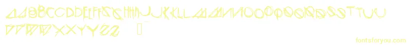 Fonte Modernsketch – fontes amarelas em um fundo branco