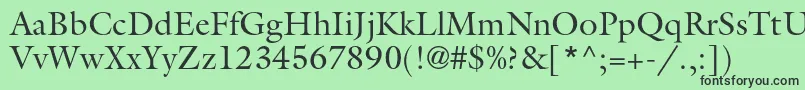 フォントGalliardstdRoman – 緑の背景に黒い文字