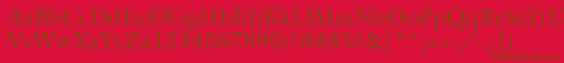Police GalliardstdRoman – polices brunes sur fond rouge