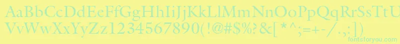 GalliardstdRoman Font – Green Fonts on Yellow Background