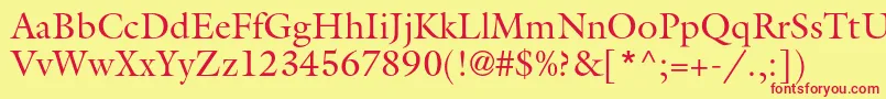 GalliardstdRoman Font – Red Fonts on Yellow Background