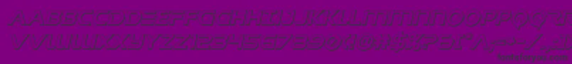 Singaporesling3Dital-fontti – mustat fontit violetilla taustalla