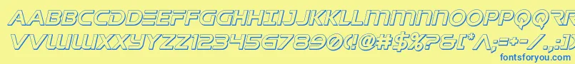 Singaporesling3Dital Font – Blue Fonts on Yellow Background