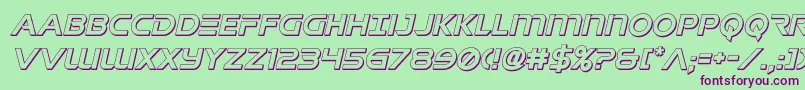 Шрифт Singaporesling3Dital – фиолетовые шрифты на зелёном фоне