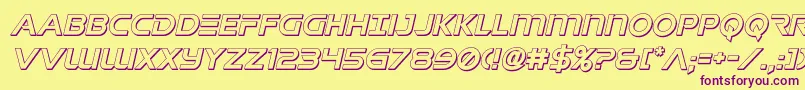Шрифт Singaporesling3Dital – фиолетовые шрифты на жёлтом фоне