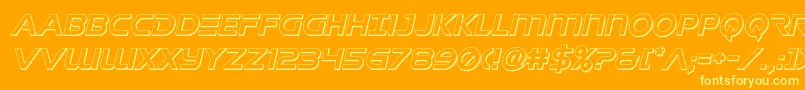 Шрифт Singaporesling3Dital – жёлтые шрифты на оранжевом фоне