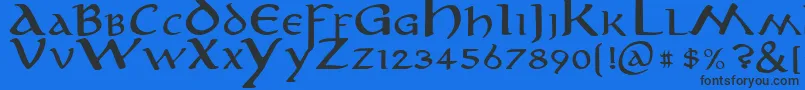 Anirm Font – Black Fonts on Blue Background