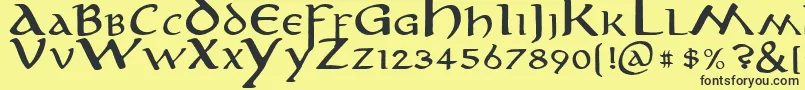 Anirm Font – Black Fonts on Yellow Background