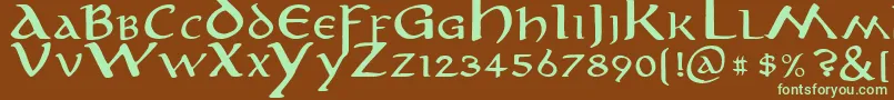 Anirm-fontti – vihreät fontit ruskealla taustalla