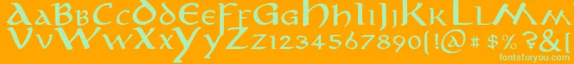 Anirm Font – Green Fonts on Orange Background