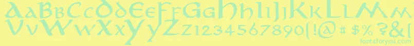 Anirm Font – Green Fonts on Yellow Background