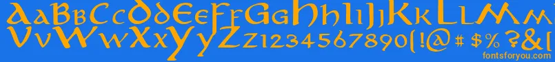 Anirm Font – Orange Fonts on Blue Background