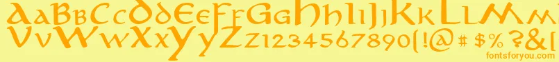 Anirm Font – Orange Fonts on Yellow Background