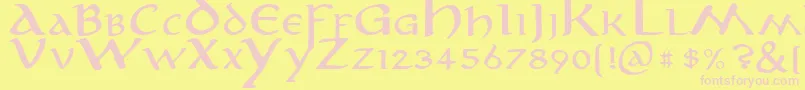 Anirm Font – Pink Fonts on Yellow Background