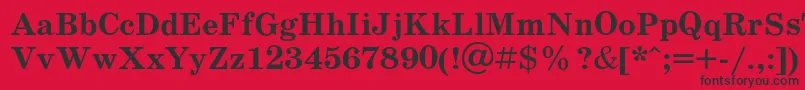 SchoolbookBold Font – Black Fonts on Red Background