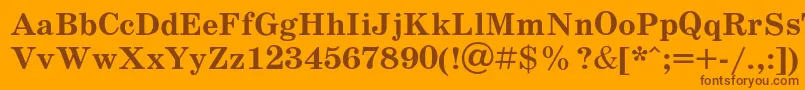 SchoolbookBold Font – Brown Fonts on Orange Background